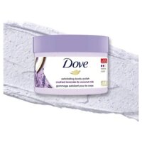 Tẩy Da Chết Toàn Thân Dove Crushed Lavender Coconut Milk Lọ 289g