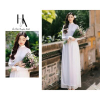 [TAY DÀI] Áo dài trắng học sinh, áo dài trơn trắng lụa mỹ áo dài đi học - Áo dài Huyền Anh