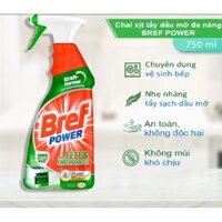 Tẩy Dầu Mỡ Nhà Bếp Bref Đức 750ml làm sạch vết dầu mỡ trên thiết bị bếp từ hút mùi, mặt bếp, kính ốp bếp chậu rửa bát