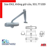 Tay đẩy hơi Hafele 931.77.039 không giữ cửa cửa nặng tối đa 60kg rộng max 950mm