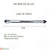 Tay đòn cờ lê lực, đầu khẩu  3/8 Inch, dải lực điều chỉnh từ 19-110Nm