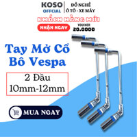 Tay Mở Cổ Bô Vespa KOSO 2 Đầu 10mm-12mm chắc chắn bằng inox sáng không han rỉ Hàng Thương Hiệu Top