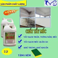Tẩy mốc tường, tẩy mốc quần áo SIÊU ĐẬM ĐẶC HT01 (5 lít) khử trùng,diệt khuẩn 99,99% cho nhà nghỉ,khách sạn, giặt là
