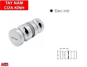 Tay nắm cho cửa kính đen mờ Hafele 981.71.123