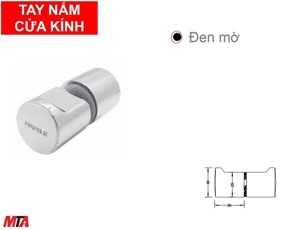 Tay nắm cho cửa kính đen mờ Hafele 981.71.163