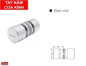 Tay nắm cho cửa kính đen mờ Hafele 981.71.133