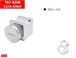 Tay nắm cho cửa kính đen mờ Hafele 981.71.173