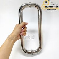 Tay nắm cửa, tay kéo cửa kính cường lực chữ D Inox 304 tim lỗ 275mm