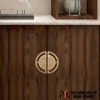 Tay nắm cửa tủ họa tiết chữ hỷ NK286-VM (Màu Vàng Mờ)