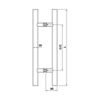 Tay nắm kéo chữ H L600mm BAUMA 903.13.170