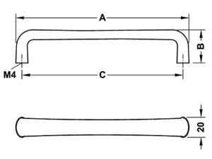 Tay nắm tủ bếp Hafele 106.61.254