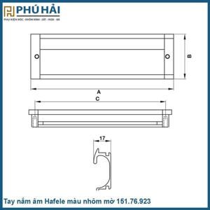 Tay nắm tủ Hafele 151.76.923