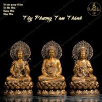 Tây Phương Tam Thánh ngồi - Tượng Đồng Thờ Cúng