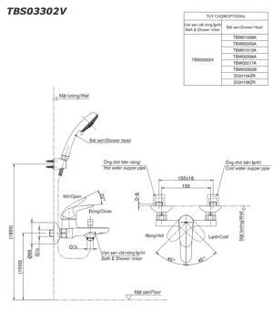 Tay sen tắm Toto TBW01008A