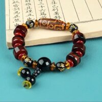 Tây Tạng Chính Hãng Ba Mắt Dzi Vòng Tay Chính Hãng Cũ Chín Mắt Dzi Hạt Mã Não Tự Nhiên Đá Thô Bảo Vệ Cơ Thể Vòng Tay Nam Nữ Phong Cách20250302