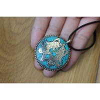 Tây Tạng Nepal Thủ Công Trang Sức Handmade Cung Điện Retro Tây Tạng Bạc Song Ngư Vòng Cổ Mặt Dây Chuyền
