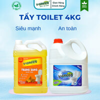 Tẩy Toliet an toàn VGREEN, Nước Tẩy Bồn Cầu Diệt Khuẩn 4kg