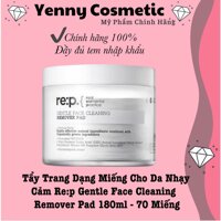 Tẩy trang REP dạng miếng cho da nhạy cảm RE:P Gentle Face Cleaning Remover Pad 180ml - 70 miếng