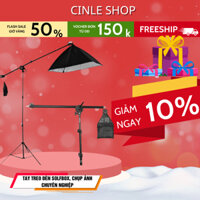 Tay treo đèn solfbox💗FREESHIP💗kèm softbox vuông 50x70; chân linco; kèm bóng 150w 3 màu- BH12T