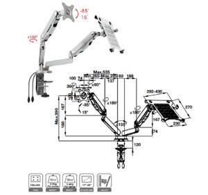 Tay treo màn hình hafele h2m-l 818.70.910