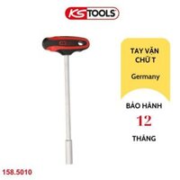 Tay vặn chữ T socket lục giác loại dài 158.5010 KS Tools, để siết mở bulong, đầu ốc lục giác chìm