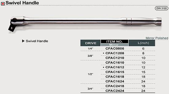 Tay vặn lắt léo Toptul CFAC1610 - 1/2"x10"