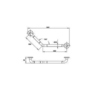 Tay vịn phòng tắm 110° 368mm Hafele 499.95.200