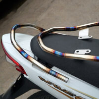 Tay xách inox 304 xịn khò titan Fom Trần Thuận cho wave 110cc, wave 50cc-100cc, wave RSX, wave S- Chụp đầu nhôm đúc CNC