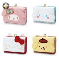{Tb & Bag} Túi Sanrio Hello Kitty Kawaii Cinnamoroll Kuromi Melody Ví da PU thời trang cho bé gái Túi đựng thẻ gấp dễ thương Quà tặng sinh nhật.