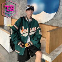 Tb xeno thanh niên Áo khoác nam mùa thu đông Hip-Hop dáng rộng phù hợp với xu hướng Áo khoác bóng chày cặp đôi đa năng dày dặn