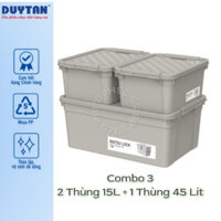 🚀TBA SHOP🚀 BỘ 3 Thùng đa năng Matsu Lock 15L 45L, thùng nhựa đựng đồ, thiết kế hộp có khóa cài then, dễ chồng xếp