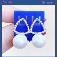 TBC 0569BT - Bông tai bạc ta hình tam giác mix trai dành cho nữ