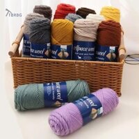 Tbrbg 500g Sợi len Alpaca Sợi thô Mềm mại Ấm áp DIY Đan nhiều màu để đan và móc, Dự án thủ công mùa đông ấm áp, Áo len, Khăn choàng, Mũ (95% Alpaca 5% Polyester) N