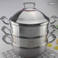 [TC1] Bộ nồi kèm xửng hấp 3 tầng Chockmen 32cm - CKM02