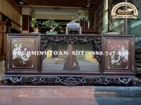 TC13 Tủ Chè Gỗ Gụ Khảm Ốc Mai Treo Hàng Đục Tay Kỹ(Anh Khang, Tiền Giang)