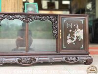 TC33 Tủ chè khảm mai treo, đục trúc nho ( Chú Thuận, Bắc Giang )