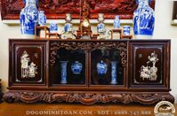 TC83 Tủ chè gỗ gụ khảm đông bích cao cấp ( Anh Bính, Hải Dương )