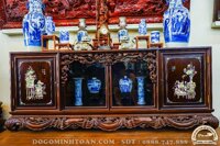 TC83 Tủ chè gỗ gụ khảm đông bích cao cấp ( Anh Bính, Hải Dương )