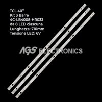 TCL 40S62 - Bộ 3 thanh 8 led Vuông 6v 710mm cho tivi TCL L40S62 và các dòng tương tự