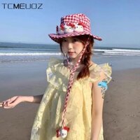 Tcmeuoz Mũ ngư dân Hello Kitty, Mũ chống nắng thoáng khí Hello Kitty, Mũ xô chống tia cực tím hoạt hình Sanrio Mùa xuân thu