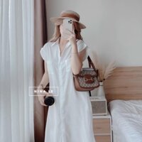 TCO Đầm sơ mi công sở dáng suông tay sát cánh mẫu nina lê