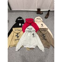 [TD] Áo khoác chống nắng Nỉ Nữ Form Rộng Có Nón Họa Tiết FERRARI Chú Ngựa phong cách cá tính-A2257