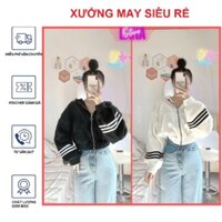 [TD] Áo khoát nữ Hoodie Nỉ Zip Form Lững Tay Phồng xitin dễ thương-A812