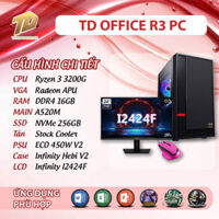 TD OFFICE R3 PC (R3-3200G, A520M, 16GB DDR4, SSD 256GB, LCD 24” FHD)