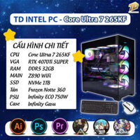 TD STUDIO WHITE PC (Core Ultra 7 265K, RTX 5070, Z890, 64GB DDR5, SSD 1TB, HDD 2TB)