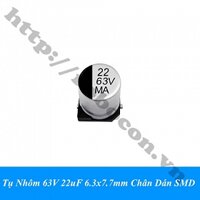 TD242 Tụ Nhôm 63V 22uF 6.3x7.7mm Chân Dán SMD