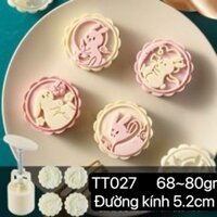 TD33 Khuôn bánh trung thu hình thỏ ngọc 4 kiểu25gr-50gr - TT027 4MAT 50 GR