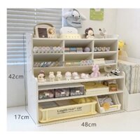 TD885 Kệ Gỗ để bàn MÀU TRẮNG Thanh lịch, (tặng kèm sticker)