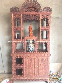 TD92 Tủ bày đồ gỗ lim đục mai dắt ( Anh Bảo, Vĩnh Phúc )