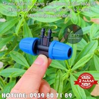 Tê nối 2 đầu ống 12ly 2 đầu ống 6ly Malee (khóa siết chống bung, chống sì nước)(nhựa tốt phủ uv chóng ăn mòn lão hóa, bảo hành 2 năm)(nút vặn xanh hoặc đen ngẫu nhiên))